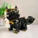 Functional Dog Storage Statue for Home -Organize with Canine Charm Decorative Showpiece - 19 cm (Polyresin, Black)