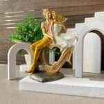 SAJAWATI HEART COUPLE Decorative Showpiece -08 IN (Polyresin, Multicolor)