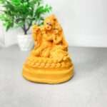 SAJWATI Radha Krishna Murti For Home Temple Decorative Showpiece - 11 cm (Marble, Gold)