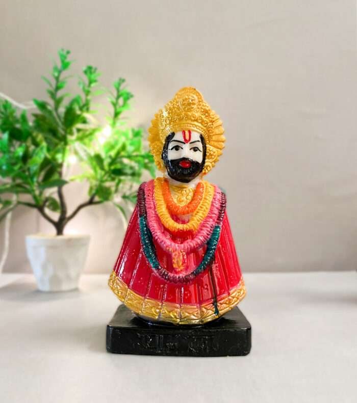 SAJAWATI Hare Ka Sahara Baba Shyam Hamara Khatu Shyam Idol Decorative Showpiece - 12.7 cm (Marble, Multicolor) - Image 1