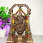 SAJAWATI Tirupati Balaji Cold Cast Bronze Resin Decorative Figurine Decorative Showpiece - 21 cm (Polyresin, Gold)